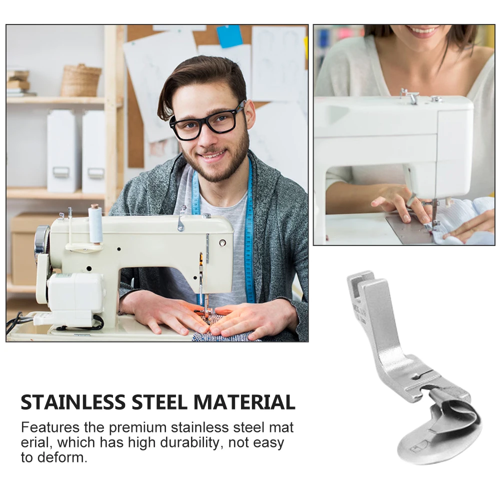 ماكينة خياطة من الفولاذ المقاوم للصدأ، ملحقات بديلة لقدم الضغط في ماكينة الخياطة، سهلة التركيب، مجلد حواف جهاز طويل العمر
