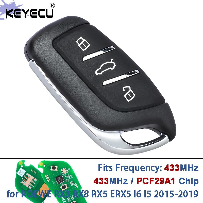 

KEYECU для ROEWE RX3 RX8 RX5 ERX5 I6 I5 2015-2019 433 МГц ID47 PCF29A1 чип без ключа дистанционный автомобильный брелок