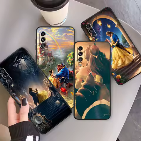 Princess Belle Disney Cartoon For Samsung A53 A52 A33 A32 A51 A71 A21S A13 A73 A50 A22 A23 A03 A72 A54 A12 5G Black TPU