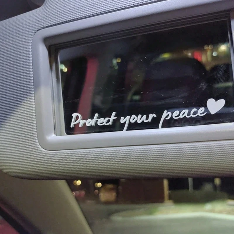Peaceful Quote Sticker 1PC Inspirational Vinyl Decal Car Mirror Women Motivation Waterproof Auto Decor