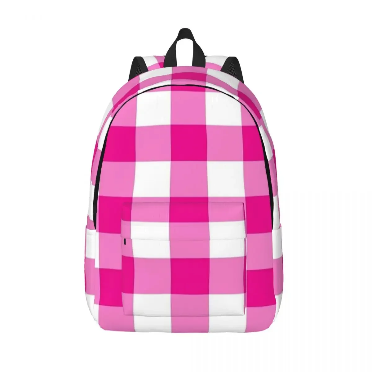 Easter Magenta Checkerboard Backpack for Men Women High School Hiking Travel Daypack Laptop Computer Canvas Bags with Pocket