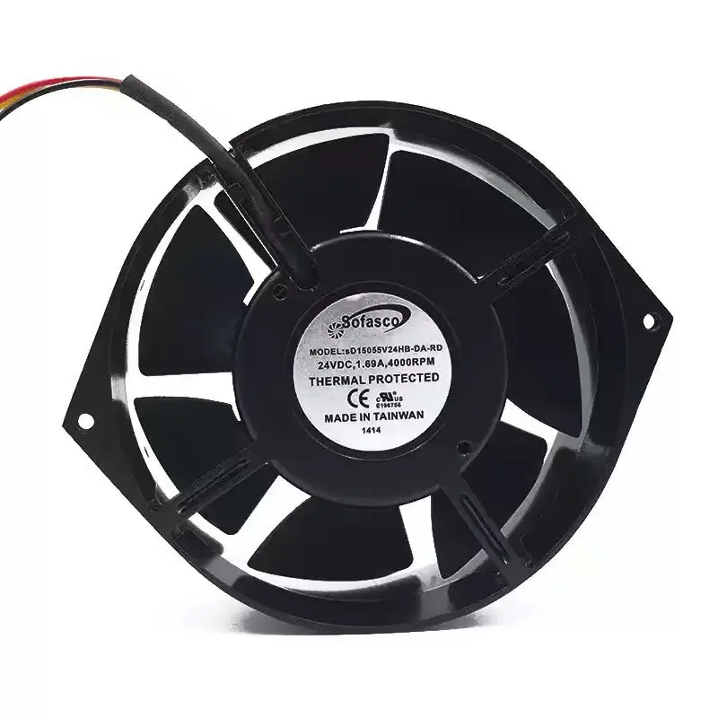 For Sofasco SD15055V24HB-DA-RD DC 24V 1.69A 15055 172x150x55mm 4000RPM Dual Ball Bearing Server Inverter Chassis Cooling Fan