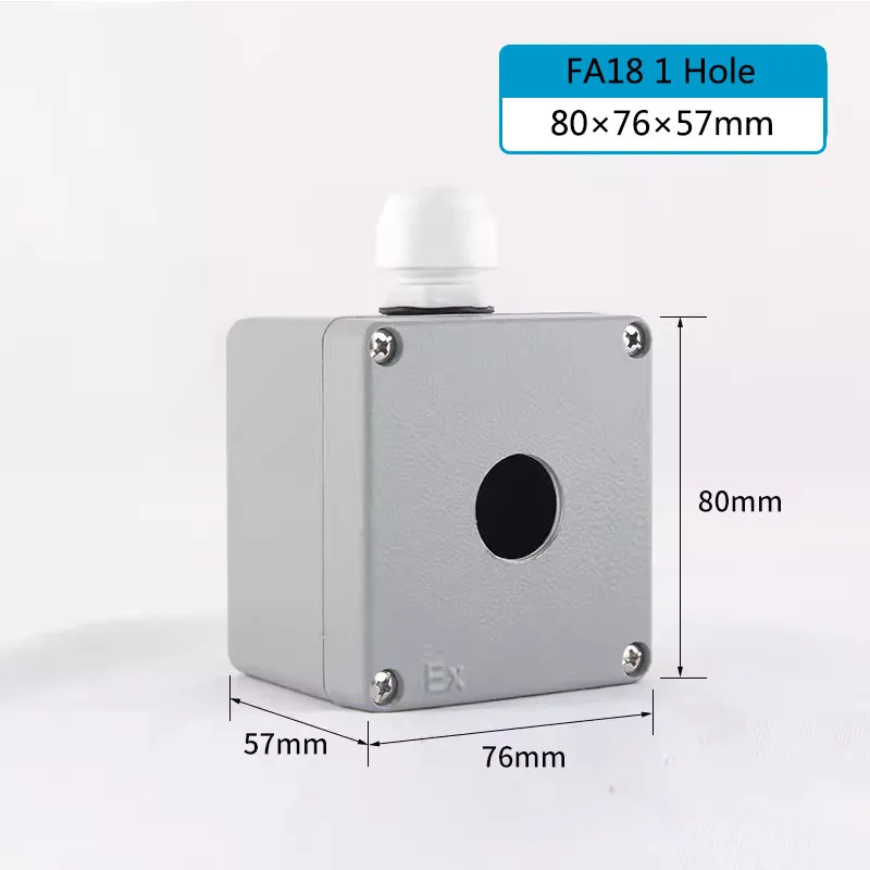 FA Series Cast Aluminum 1-Hole Button Box, FA18, with Dimensions of 80*75*60mm