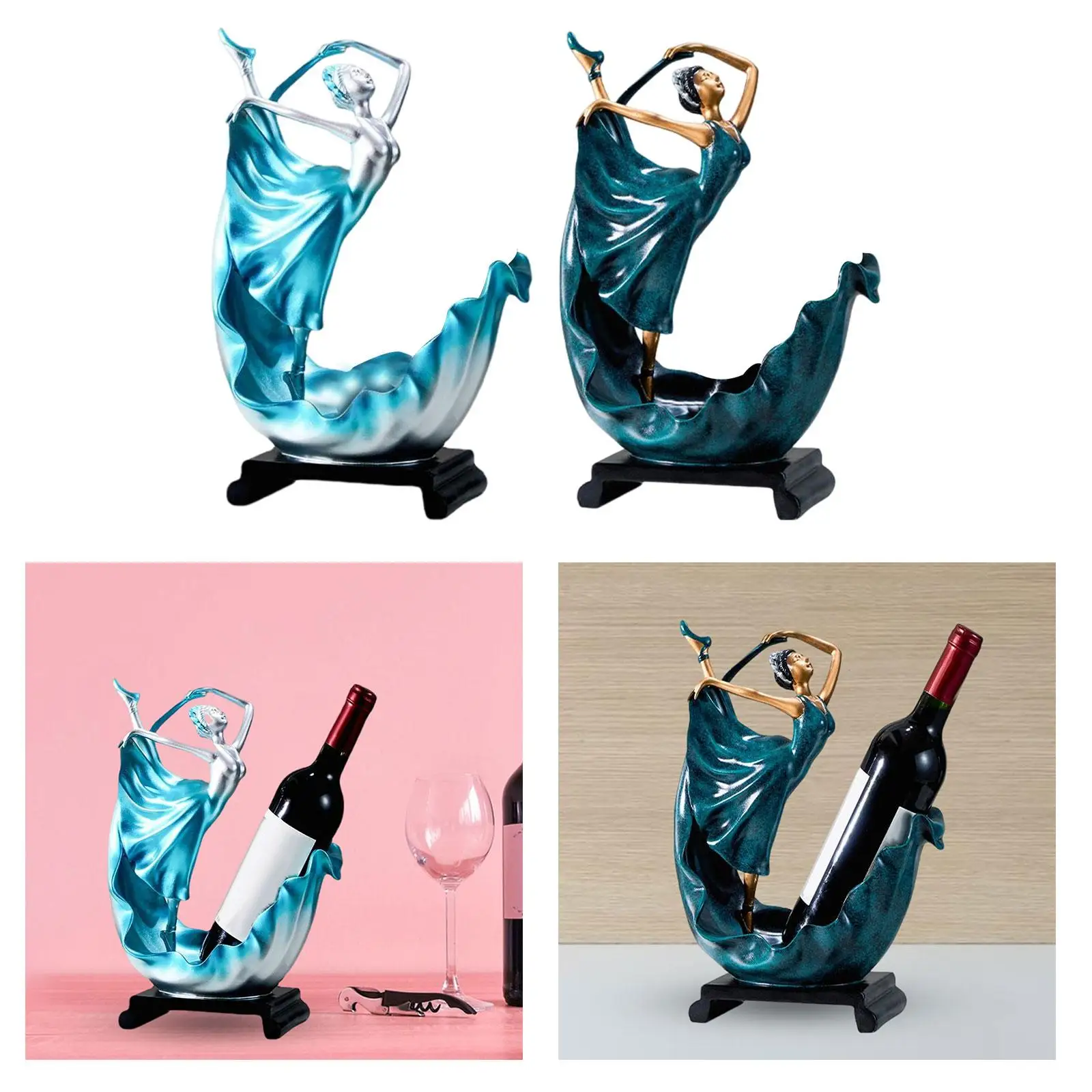 Modern Single Bottle Holder Lady Statue Women Figurine Rack Stand for Home Table