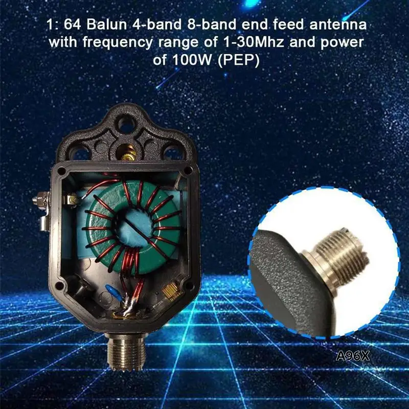 

2X 1:64 Balun For 4-Band 8-Band End Fed Antenna Range 1-30Mhz Power 100W (PEP) For Frequency Point With Talent