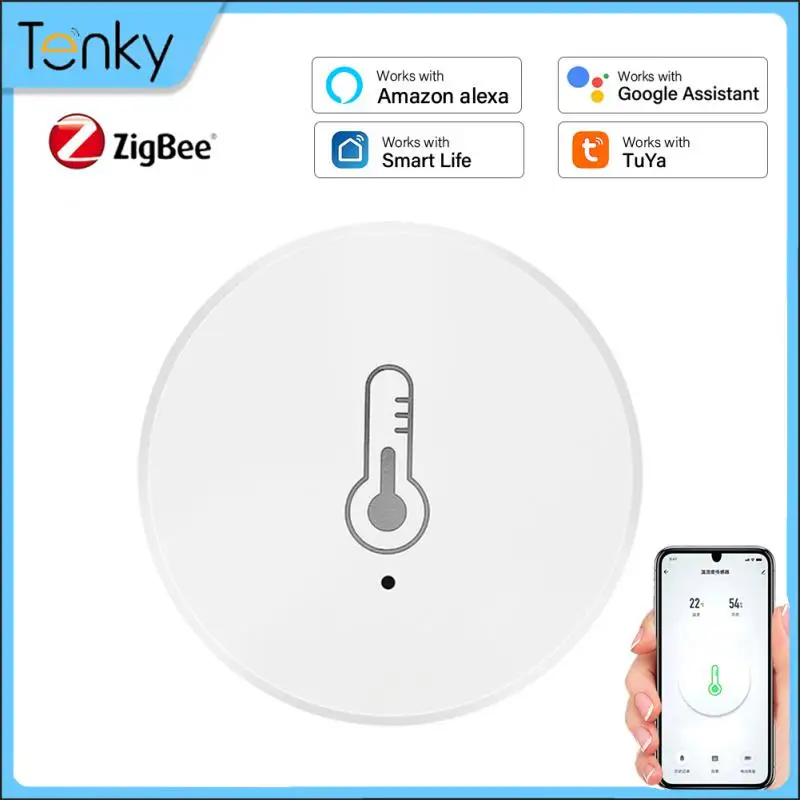 Tuya ZigBee Smart Temperature And Humidity Sensor Battery Powered ZigBee Smart Home Automational Work With Alexa Google Home