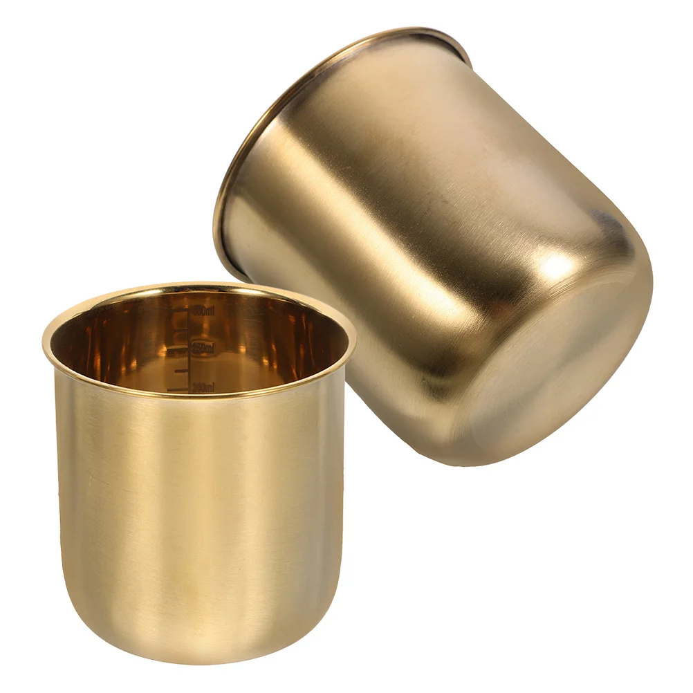 

2pcs Stainless Steel Measuring Cup 100Ml Kitchen Rice Container For Grain Flour Beans Corn Dry Ingredients Baking Tool Household