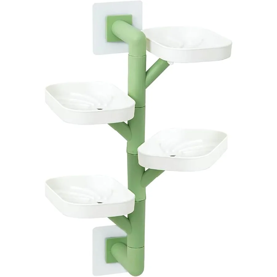 

Держатель для мыла 4-слойный вращающийся держатель для мыла с самовыравнивающейся мыльницей без сверления Настенная мыльница для ванны и кухни