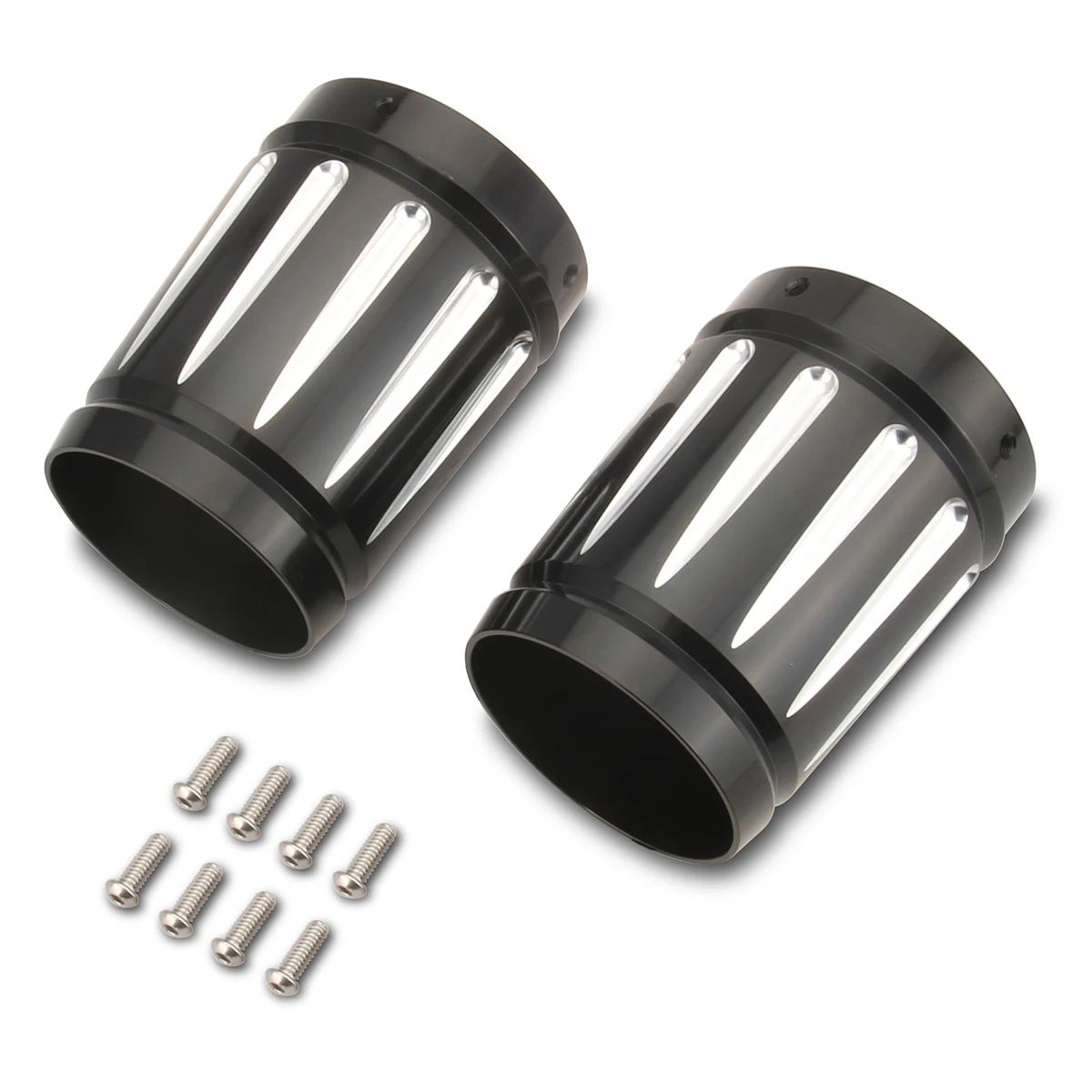 CNC edge cut Series Merge 4'' Mufflers End Caps For  Road King FLHR Street Glide FLHX Road Glide FLTR 86-16