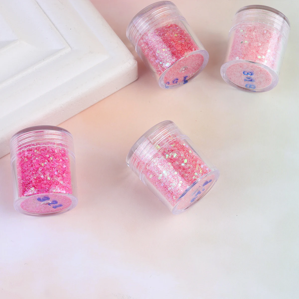 5 Stuks Pailletten Nagel Dompelpoeder Kit 1Mm 2Mm 3Mm Fijne Gemengde Deeltjes Glinsterende Poeder Voor natuurlijke Langdurige Nagels Gemakkelijk