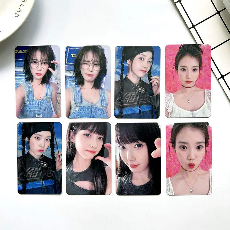 8PCS KPOP Singer IU Selfie Photocards Seventh Membership Gift LOMO Cards Lee JiEun Paper Cards UAENA Fans Collections