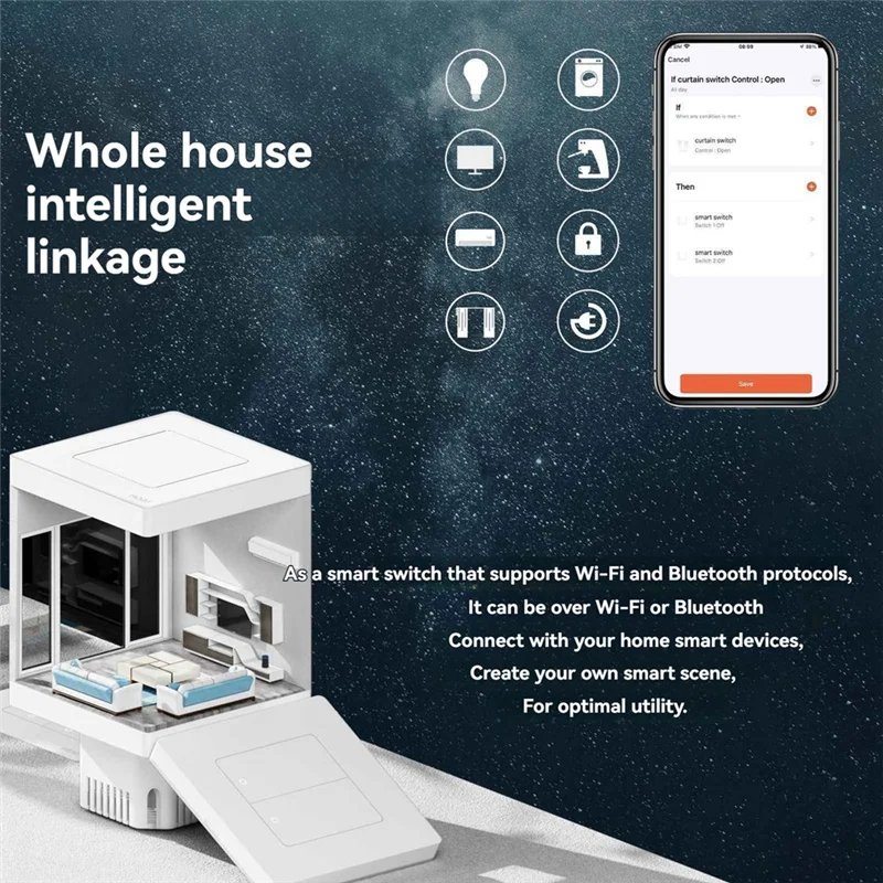 

Стильный умный выключатель Tuya Wi-Fi, 2-клавишный диммер, приложение Smart Life, дистанционное управление, работа с Alexa Google B