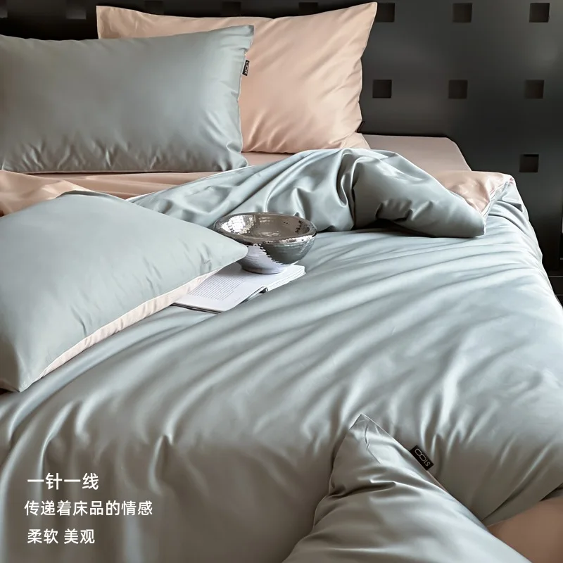 طقم سرير قطني طويل التيلة غطاء لحاف فاخر 240x220 ملاءات الملكة الملك أغطية سرير 160x200 معزي مزدوج يورو سوبركينج Xl