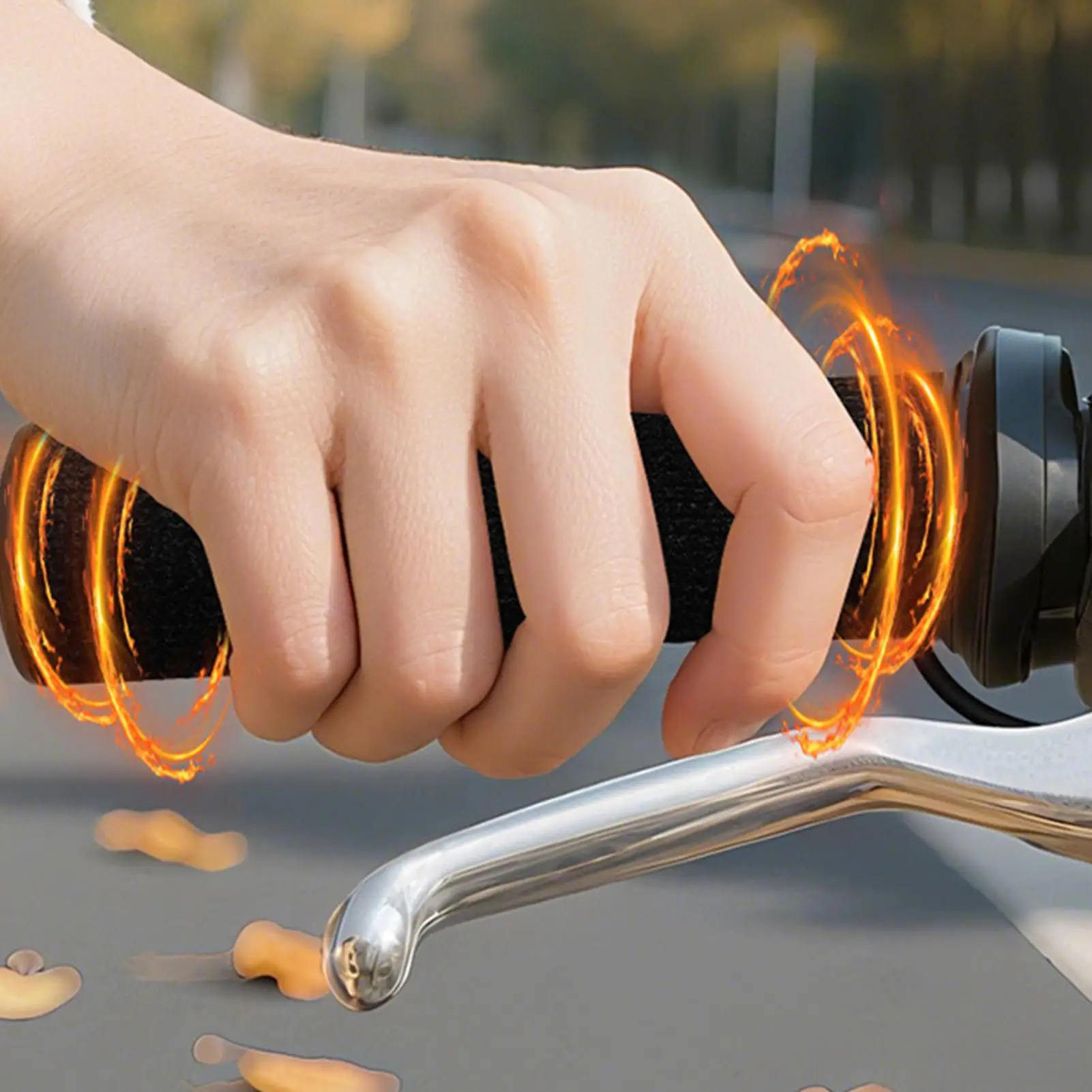 

Heated Motorcycle Grips Waterproof Heated Warmer Fast Heating Motorcycle Handle Cover for Men Women Highway Daily Touring Biking