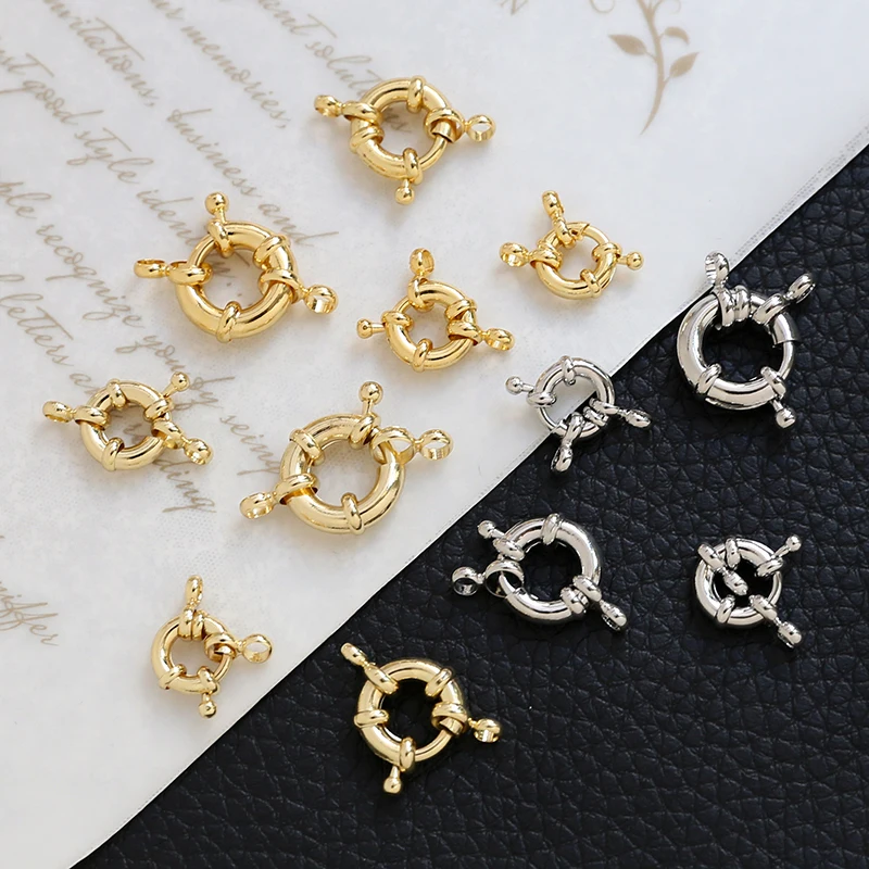 1pcs Copper Plated Gold Color Double Hanging Connection Tail Button Universal Button DIY Handmade Jewelry Necklace Material