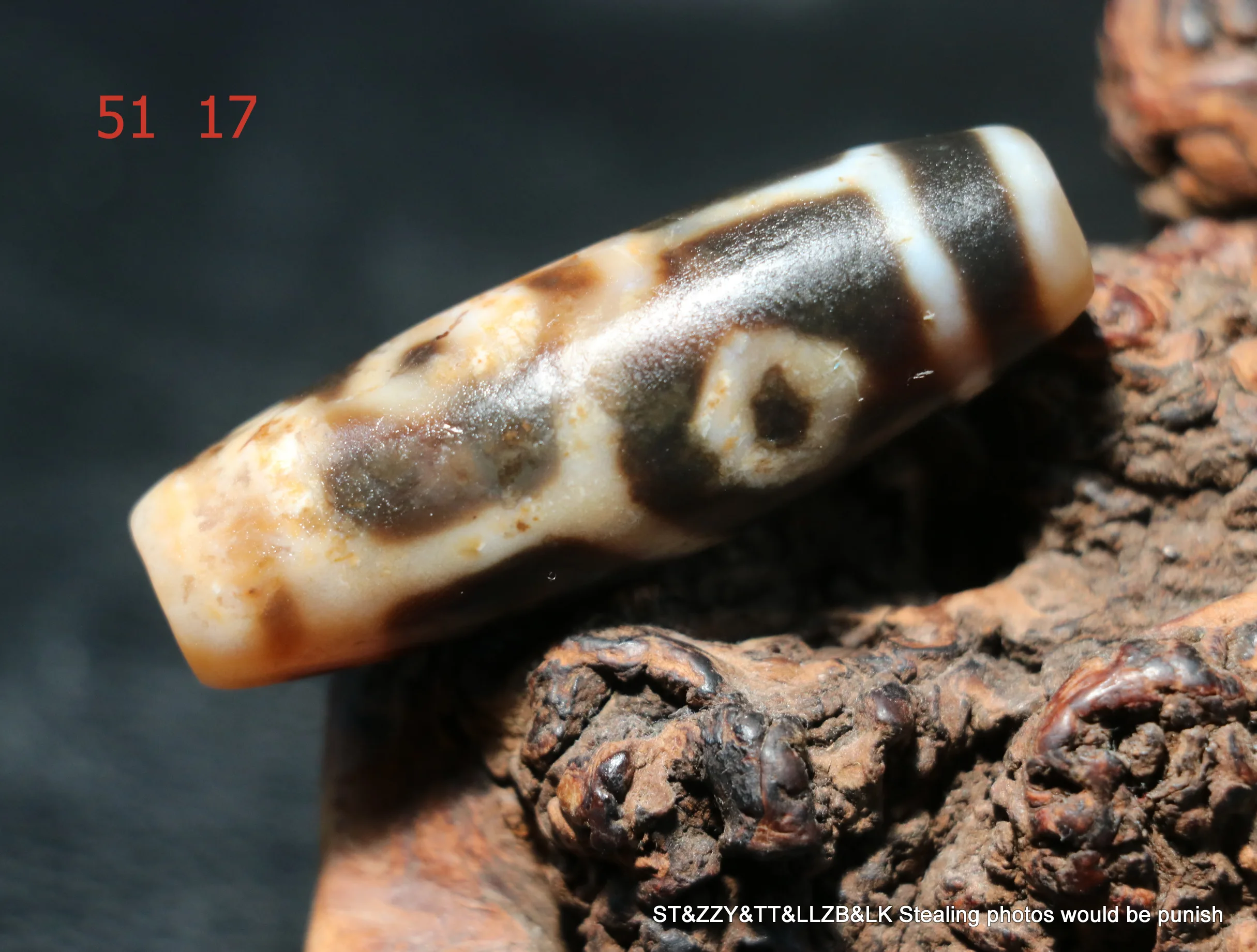 LKbrother Talisman Energy Tibetan Old Agate  4 eye  Elements dZi Bead Pendant Totem