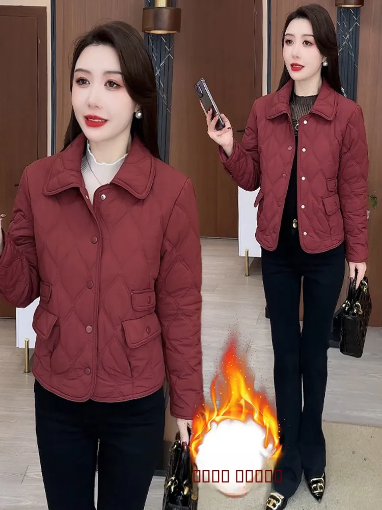 

Sli Thinened Thiened ort Cotton Jaet Women's Faionable Winter Coat Korean Version Commute Sle No Hood