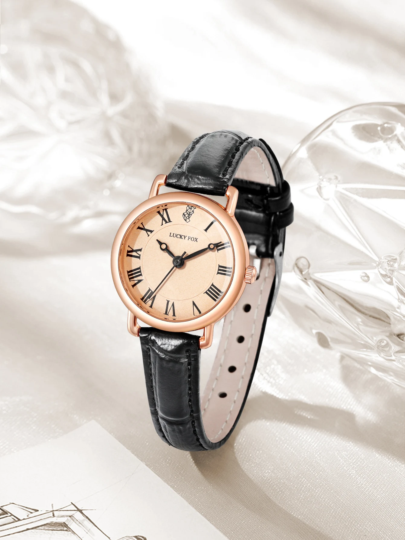 

LUCKYFOX Модные женские часы с простым и элегантным дизайном, женские кварцевые часы с маленьким циферблатом; Рождественский подарок; наручные часы