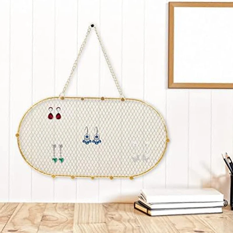 

2Piece Jewelry Display Stand Ring Bracelet Stud Earring Holder Wall Necklace Holder Home Key Storage Shelf