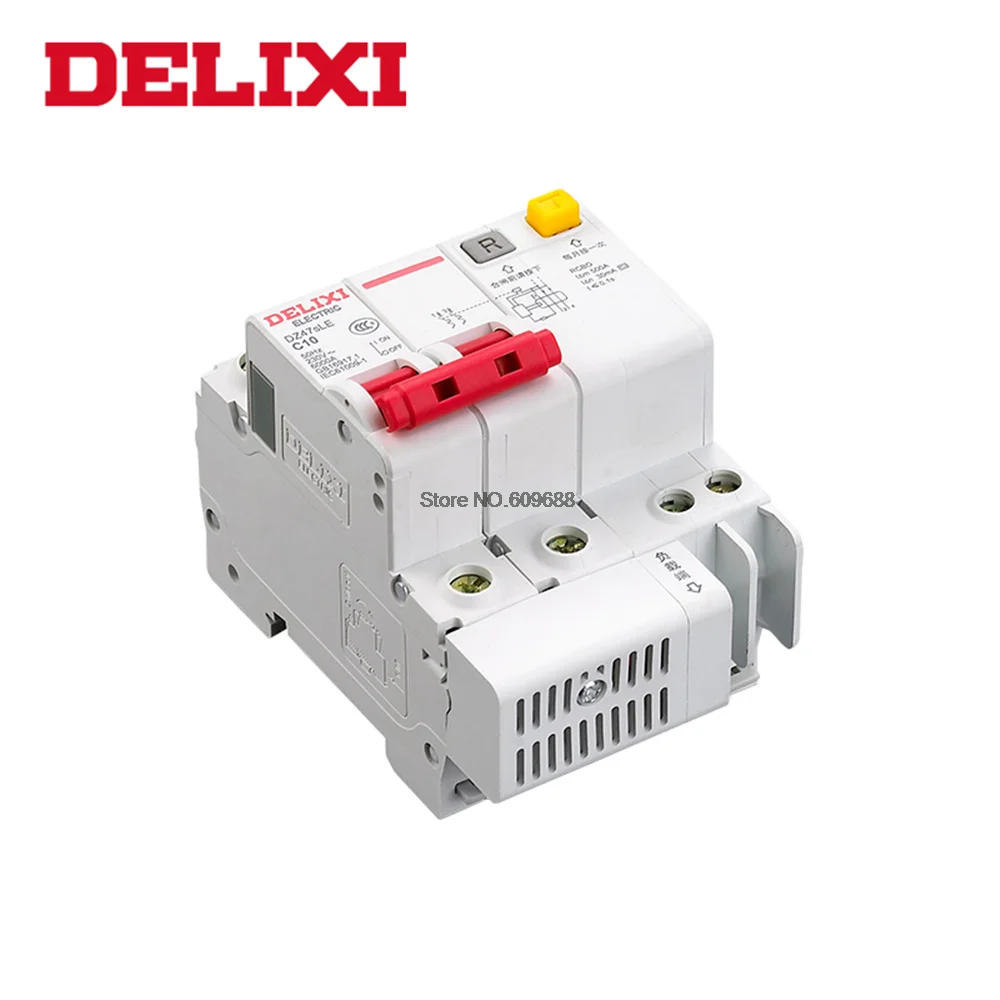 DELIXI RCBO DZ47sLE residual current earth leakage circuit breaker 2P 10A 16A 20A 25A 32A 63A C type RCBO