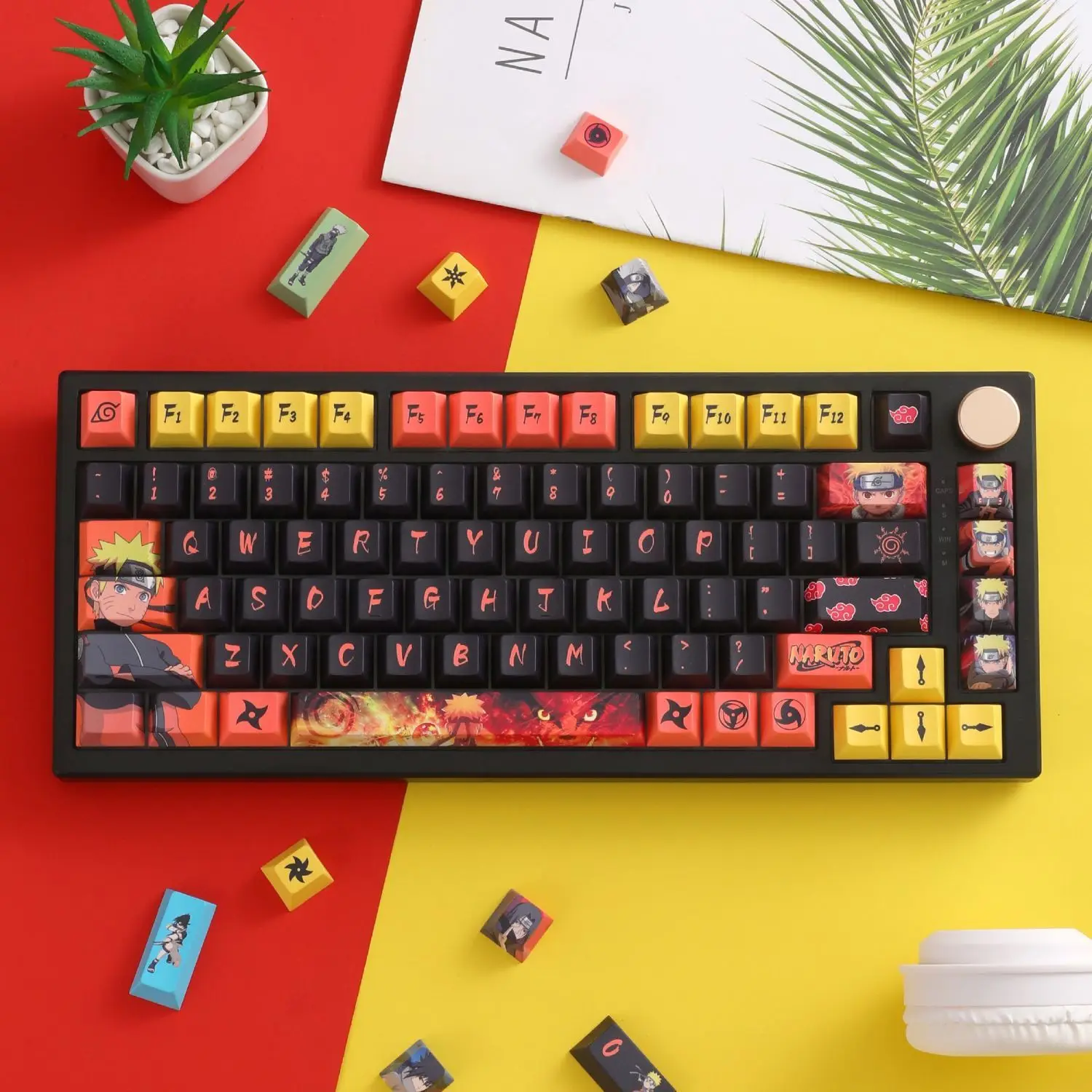 

126-key Naruto full set of keycaps Uzumaki Naruto theme printed opaque personality cartoon cartoon new high-value creative keys