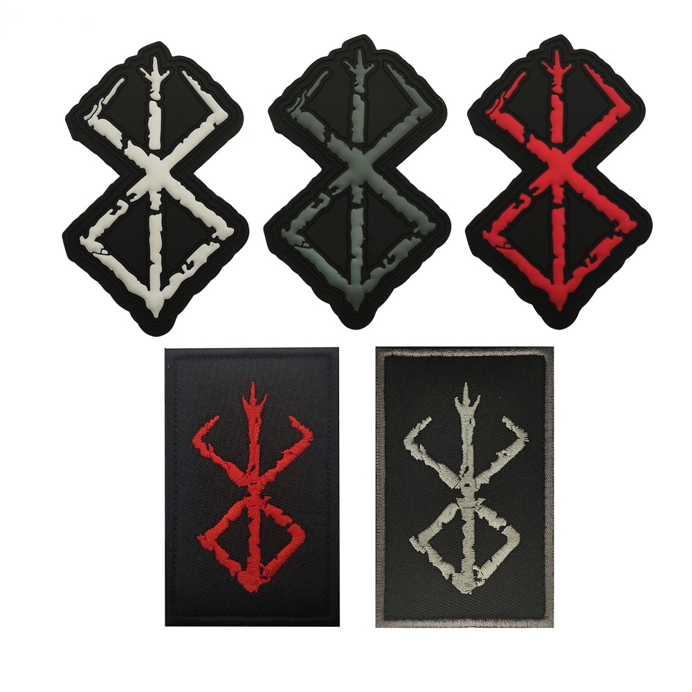 Viking Symbol  3D Soft Rubber Stamp Magic Sticker Armband Square Embroidered Cloth Sticker Outdoor Bag Back Stamp