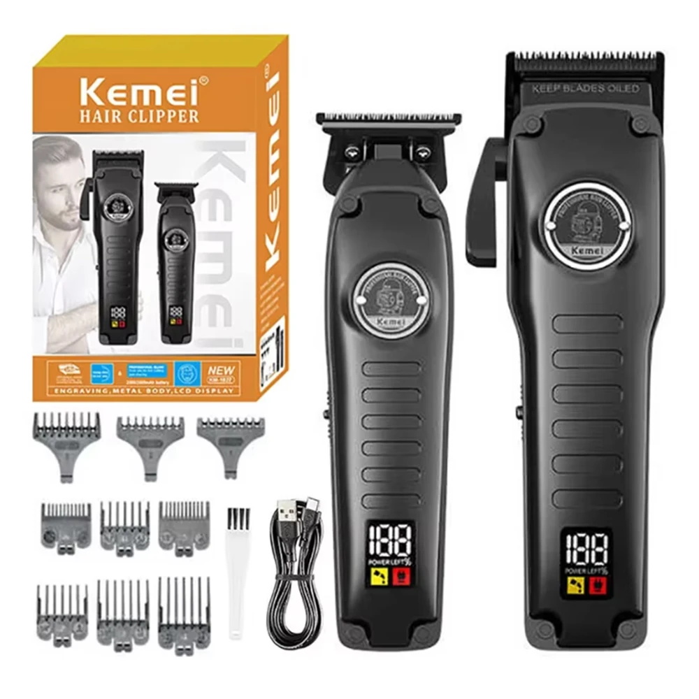 

kemei1827 zinc alloy Combo Hair Clippers for Men Adjustable Hair Trimmer Professional Cordless Barber Hair Cutting Machine