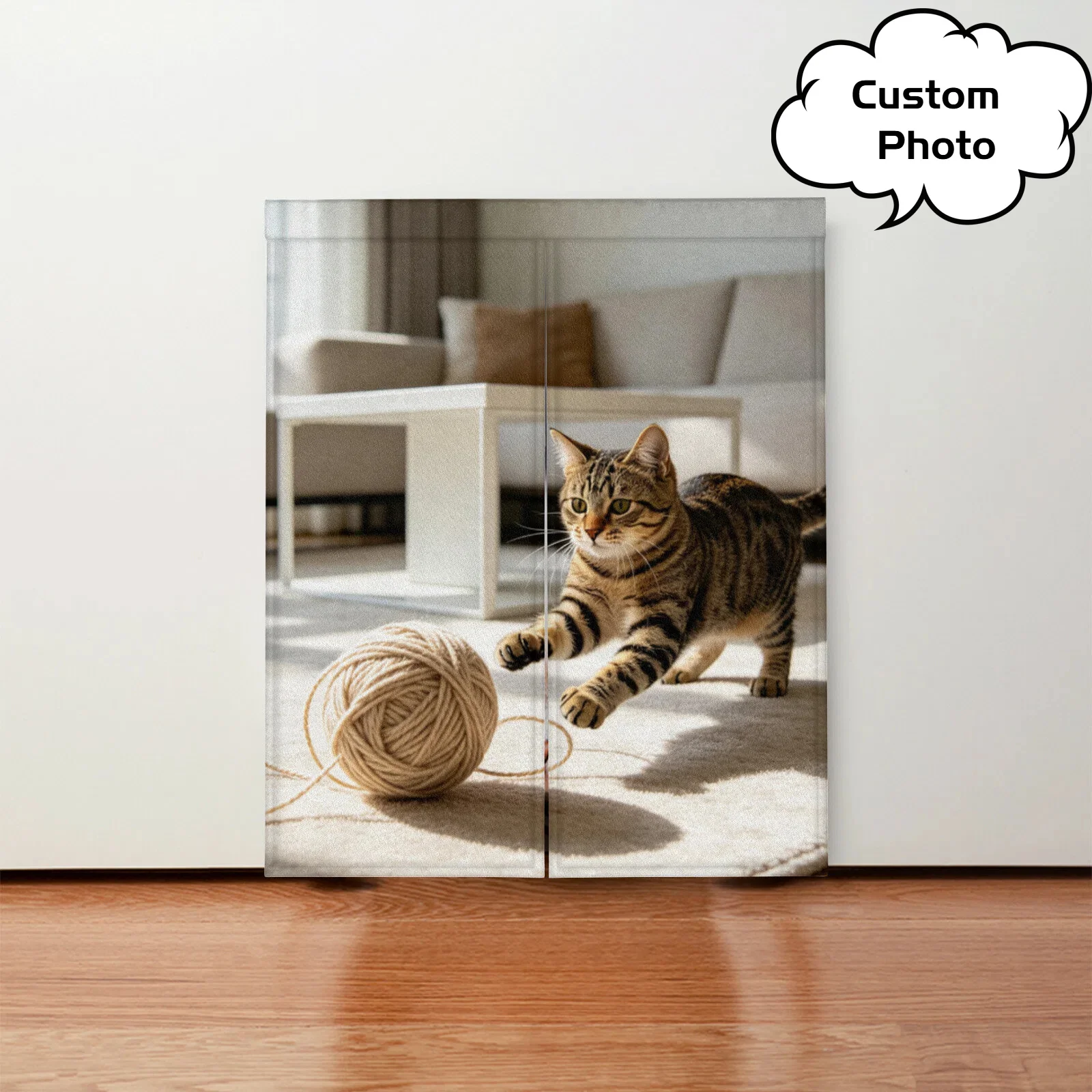 Custom Pet Door Curtain Personalized Pet Door Cover 600D Oxford Fabric Windproof Warm Double Opening Indoor Pet Entrance Decor