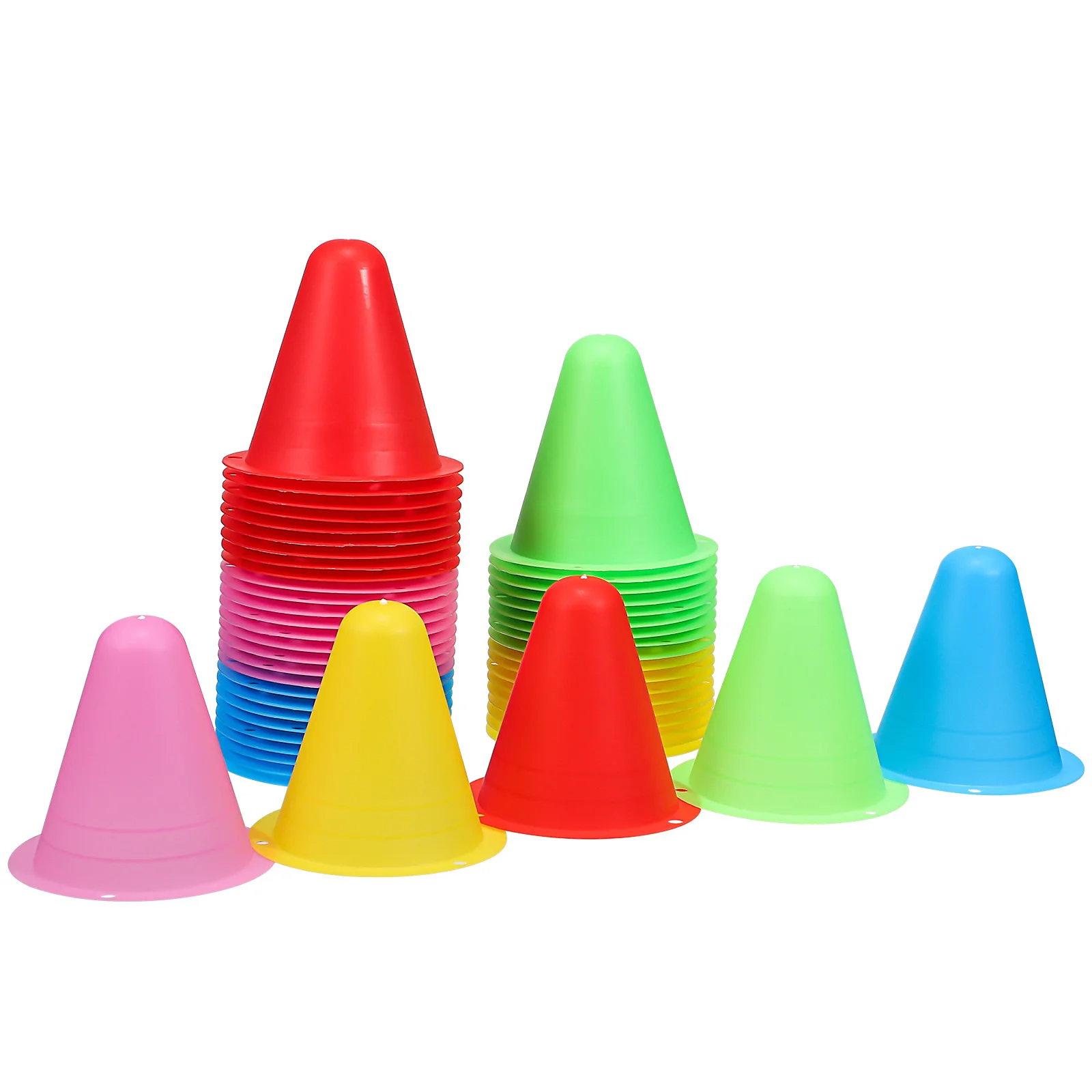 50 Pcs Football Practice Obstacle Course Cones Plastic Training For Basketball Drills