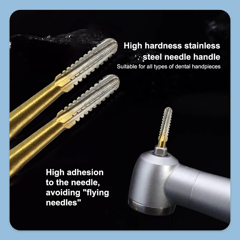 

1Pcs Dental FG1958/FG1957 Carbide Burs for High Speed Tungsten Steel Crown Cutting Burs Gold Plated Lab Drill Bits Dental Tools