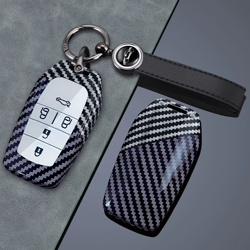 Toyota model A Key Fob Cover Case Texture Shell Car Smart Keys proteggi Toyota compatibile aspetto elegante con portachiavi in metallo