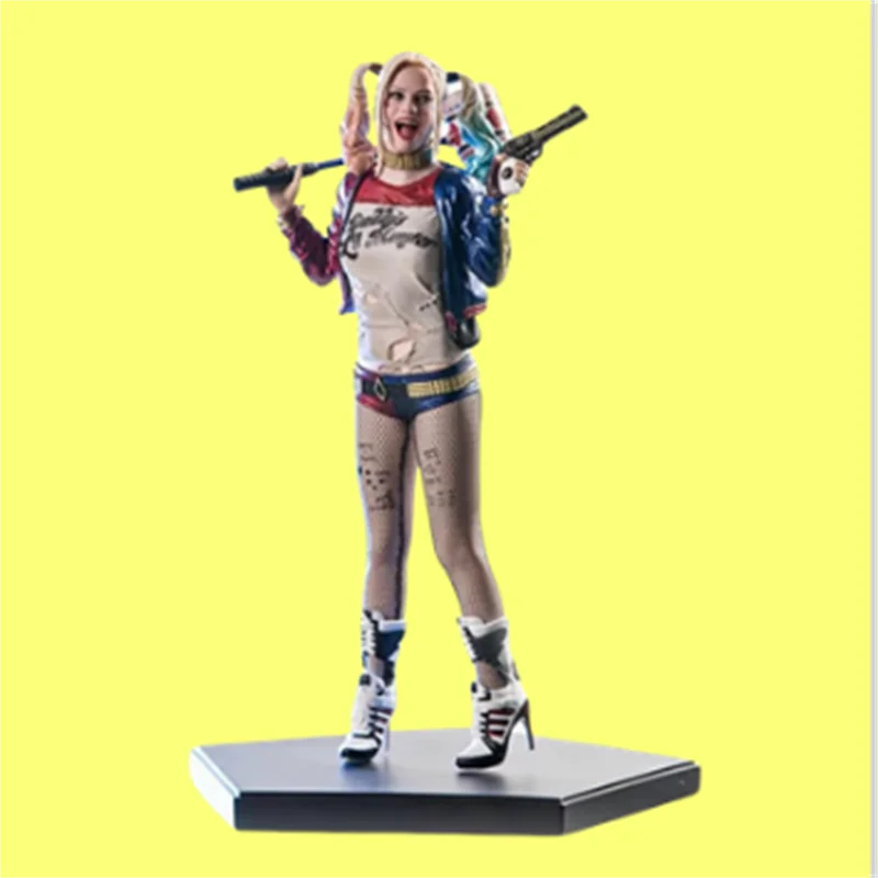 Figuras del Joker Harley Quinn figura de acción 1/12 con ropa Real payaso chica medias de seda Real juguete de modelos coleccionables 19cm regalo