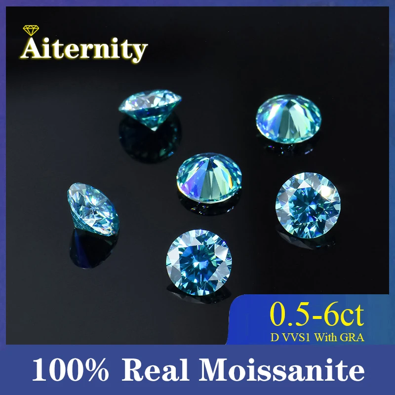 1ct 6.5mm Rare Royal Blue Moissanite Loose VVS1 Excellent Cut Moissanita stones