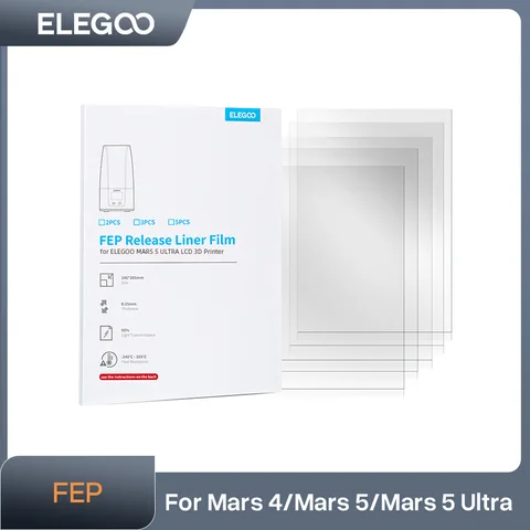ELEGOO пленка FEP для 3D-принтера MARS 5 и MARS 5 Ultra 5 шт.