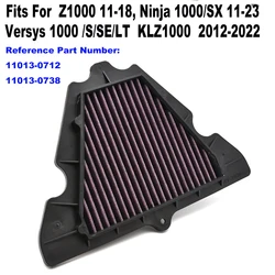 High Flow Air Filter Elemen Air Cleaner For Kawasaki Ninja 1000/SX Z1000 ZR1000 Versys 1000 KLZ1000 2011-2022 -Ref.OE 11013-0712