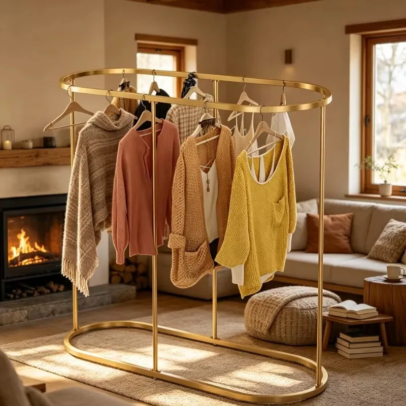 Coat Rack Nordic Minimalist Round Garment Display Rack Waterproof Multi-Color Choices for Bedroom Closet Retail Fashion Shop