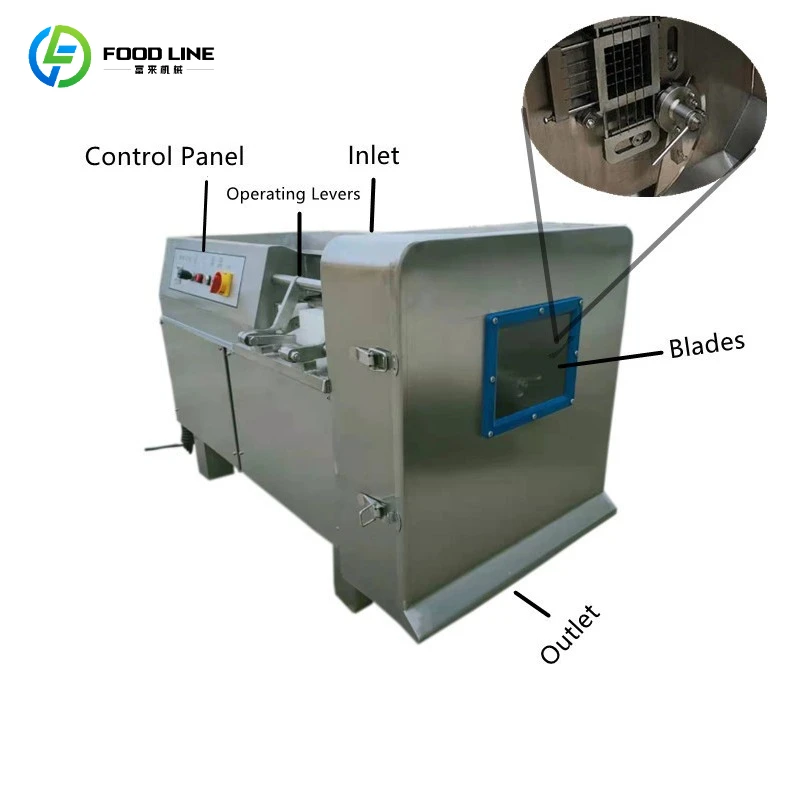 Customized Tomato/Onion/Potato/Carrot Cube Cutting Machine Frozen Meat Processing Dicing Machine for Meat Cube