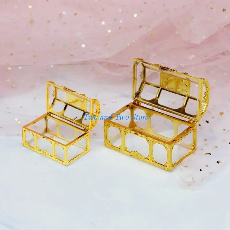 HX6F Wedding Jewelry Box Sweet Ring Earrings Necklace for Case Gift Birthday Party
