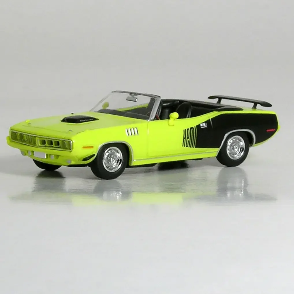 Plymouth HEMI Cuda 플라스틱 클래식 자동차 모델 장난감, 자동차 장식 컬렉션, 장난감 선물, 시뮬레이션 스케일, 1:87