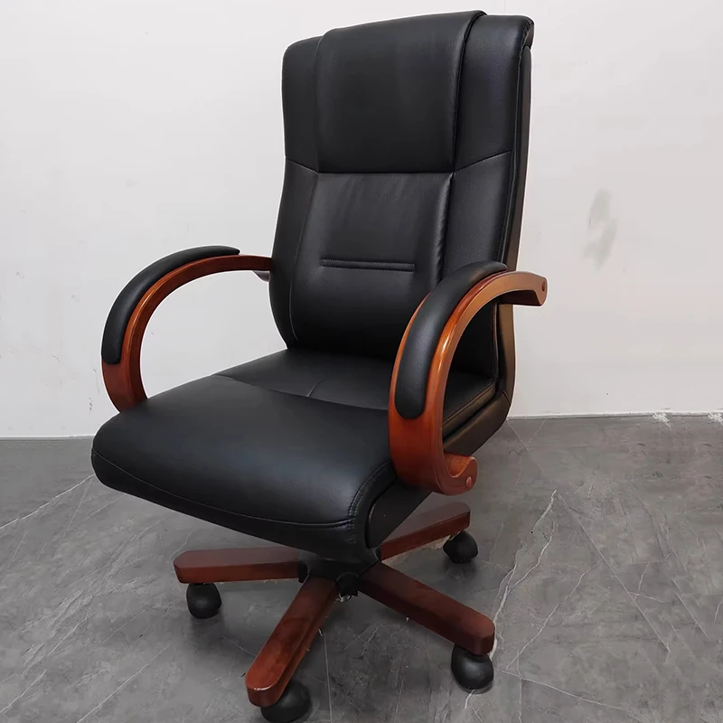 

Italian Men Vintage Office Chair Black Lounge Wood Study Designer Armchair Office Chair Swivel Cheap Sillas De Oficina Furniture