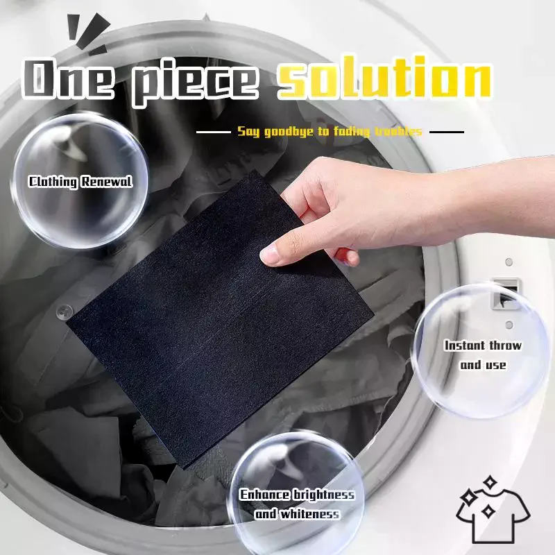 10Pcs Enhanced Black Laundry Tablets Black Clothing Color Restorer Sheet Black Clothes Pants Laundry Tablets Prevents Fading