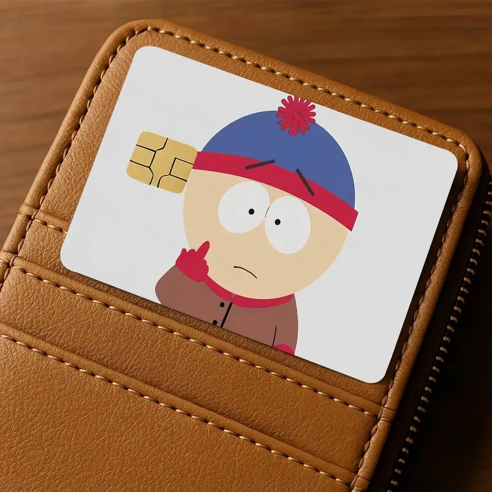 Cartoon S-South Cute P-Park Waterproof Film Skin Cover 4PCS Credit Card Stickers Debit Front Decoration Commuter Pass