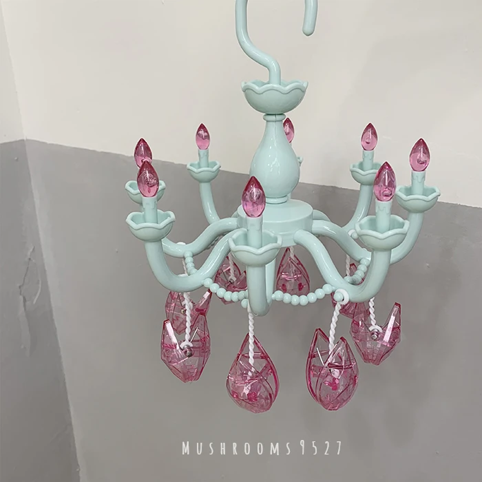 Kawaii Korean Style Girl Heart Retro Crystal Chandelier Shape Clothes Rack Cute Student Bedroom Clothespin Decoration Rack