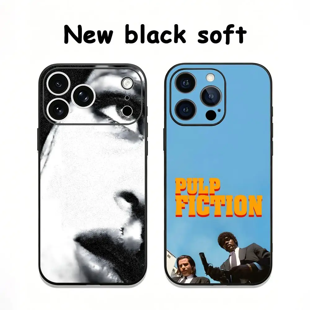 Cool fashion PulP-Fiction Phone Case Soft black Shockproof Cover For iPhone18 17 16 e 15 14 13Plus Mini Pro Max