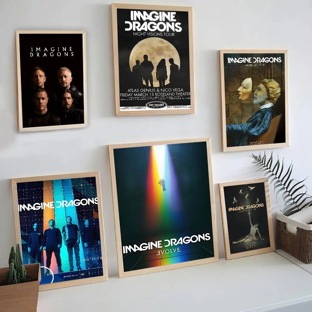 الموسيقى الساخنة تخيل التنانين ورقة بيضاء المشارك الرجعية كرافت ورقة ملصق DIY بها بنفسك غرفة بار مقهى خمر اللوحة الزخرفية #3