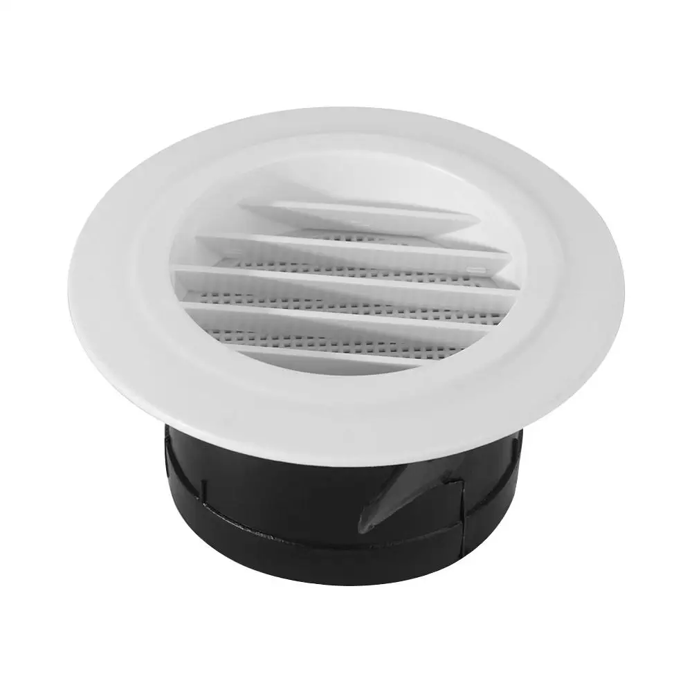 Adjustable Round Air Vent Extract Valve 75-200mm Plastic Air Vent Extract Valve Grille Wall Mount White