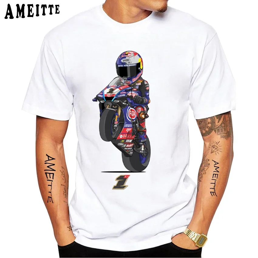 T-shirt à manches courtes pour homme, T-shirt décontracté pour motard, Blanc, Sports d'aventure, GP Racing, Razgatlioglu 54, Toprak, Nouveau