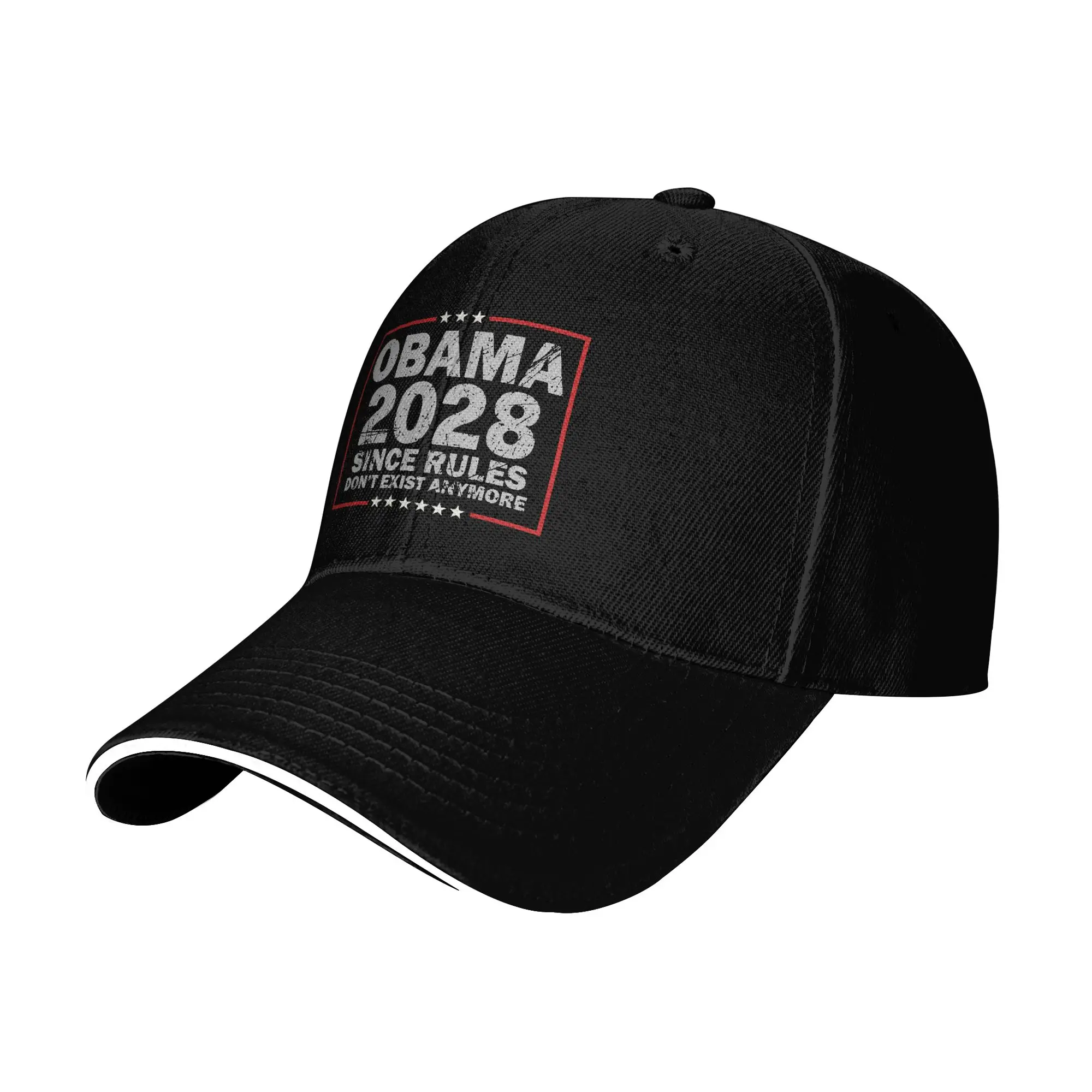 Obama 2028 Since Rules Don't Exist Anymore Sandwich Baseball Caps Popular Satire Unisex Adjustable Headwear Outdoor Adult Hat
