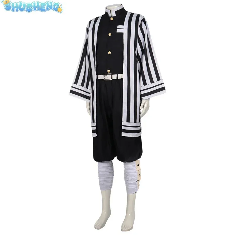 Perruque de Costume de Cosplay, Anime Demon Slayer Kimetsu No Yaiba Iguro Obanai Haori, accessoire serpent blanc, Costume d'halloween
