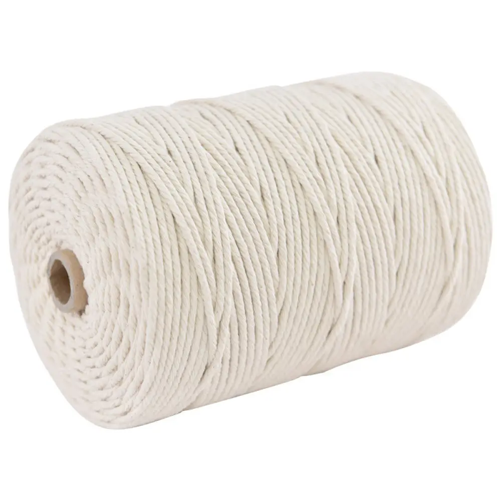 Off White Cotton String For Homemade Tapestry Packaging Jewelry Making Sausage Tying Durable Craft Material Smooth Decorative